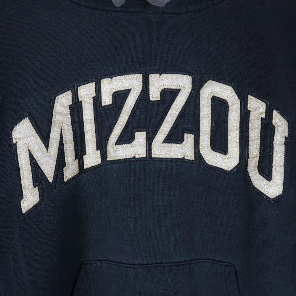 Vintage Y2K Mizzou Tigers Embroidered Glitter Logo Pullover Hoodie Small 20.5x23 - Picture 2 of 16